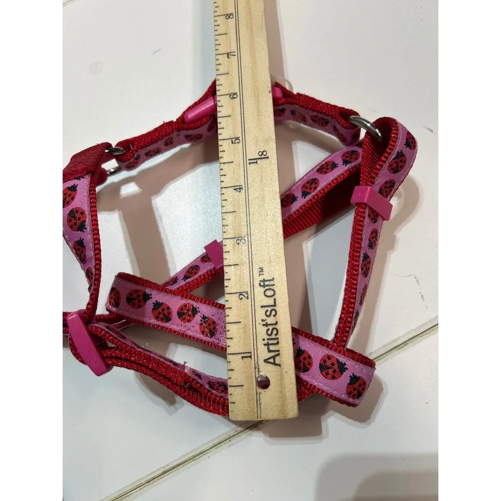 Blueberry Pet Dog‎ Harness Ladybug Pattern Pink Red Adjustable Vest Small